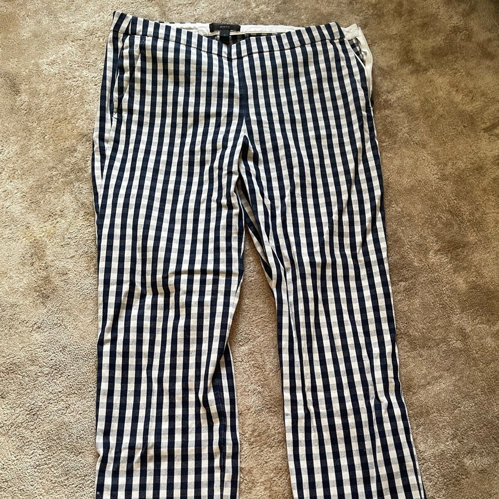 J Crew Gingham Straight Leg Pants